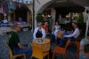 The day after: A small group relaxes on a pretty square in downtown Udine: Sami, my wife Jette, Michael, Sara, Dario, and Claudio.