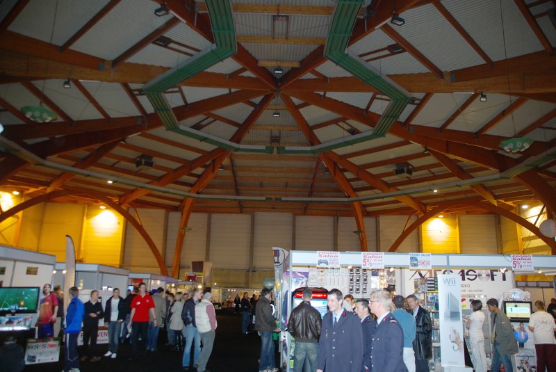 The inside of the main hall of the show.