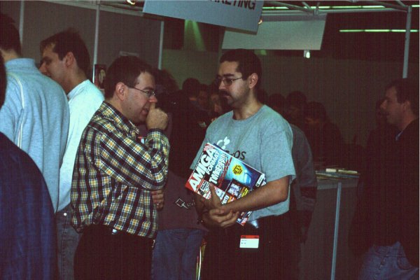 11: Ben Vost of Amiga Format - trying to sell his wares? (Who is the other guy?)