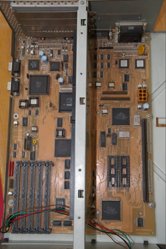 And here are the innards of an A4000. Well, not just any A4000, of course. It's an early prototype.