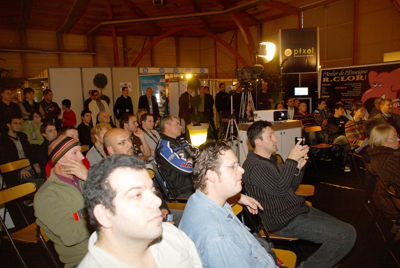 Part of the audience at the presentation. It drew by far the biggest crowd of all the presentations during the show.