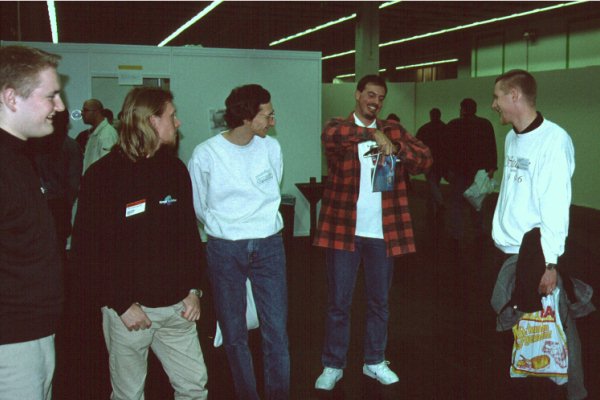 19: Allan Odgaard, André Dörffler, Michael Christoph and Ole Friis watching as Mario Cattaneo tries to switch into his coolest look before I take his picture. Way ahead of you there, padrino!