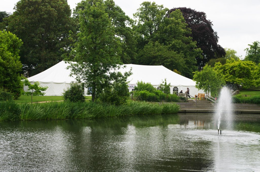 Beyond the pond, this white marquee was the main attraction for me, at least for this visit.