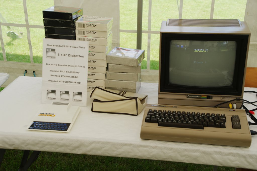 Two of the early 8-bit machines, a ZX80 and a C64. Myself, I had neither of those before my first Amiga, but instead a ZX Spectrum. Surprisingly, I didn't see one of those there.
